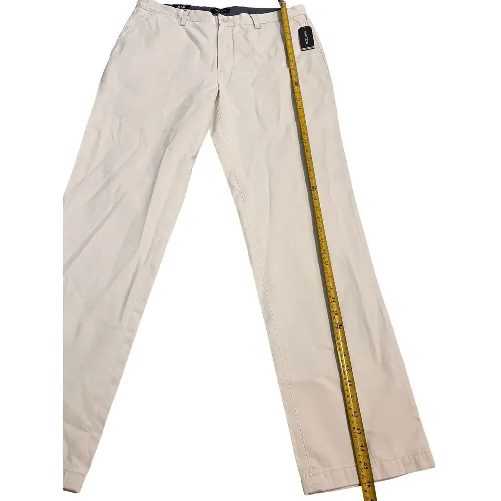 Nautica Deck Pants 36x34 Men’s Flat Front Khaki Cotton Twill Casual Chinos NWT
